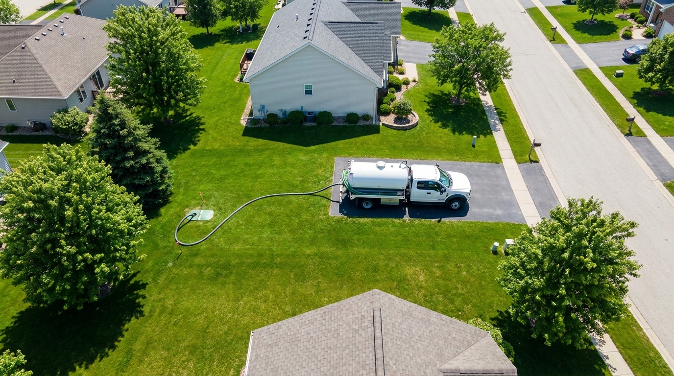 Septic service completed with yard fully restored in Cape Coral